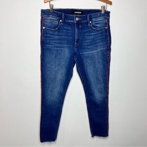 Express ankle legging mid rise jeans red piping detail size 12R